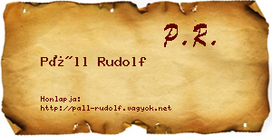Páll Rudolf névjegykártya